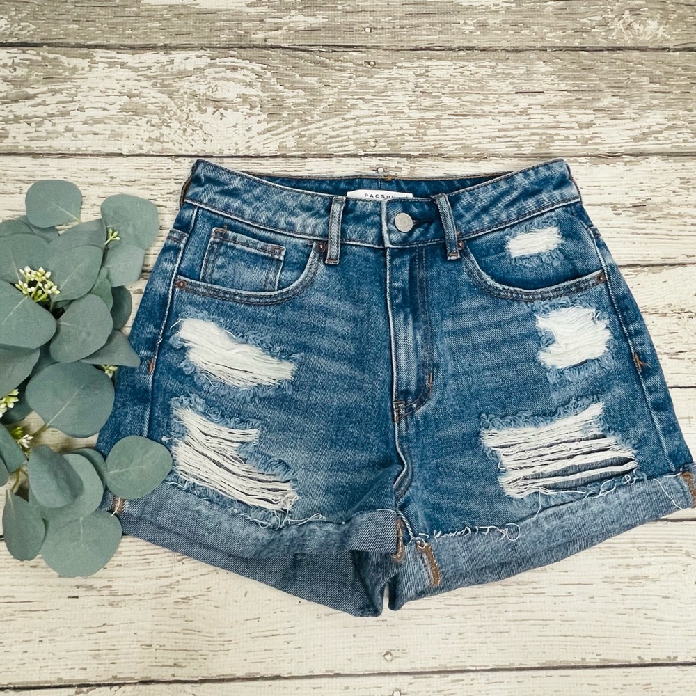 PacSun Distressed Ripped Mom Jean Shorts